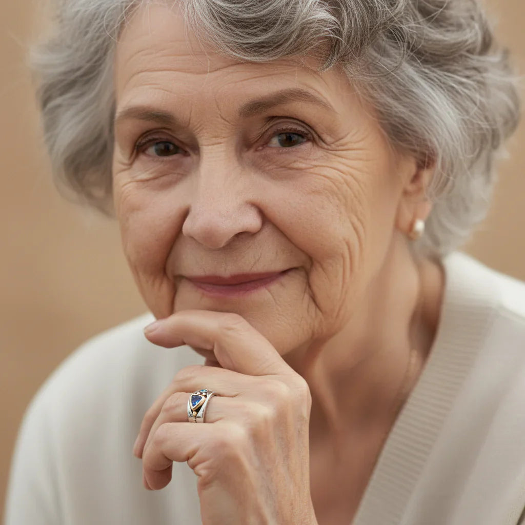 Винтидж пръстен в синьо