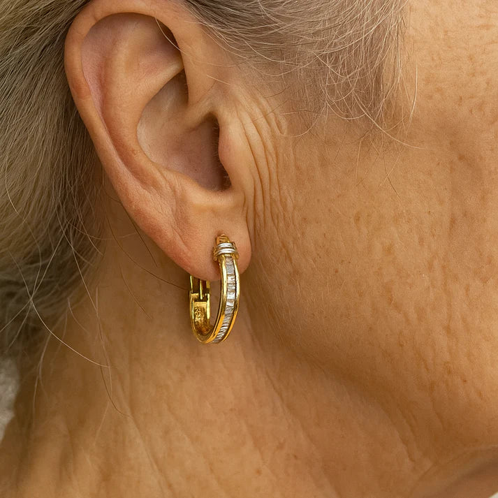 Винтидж обеци от злато и диаманти