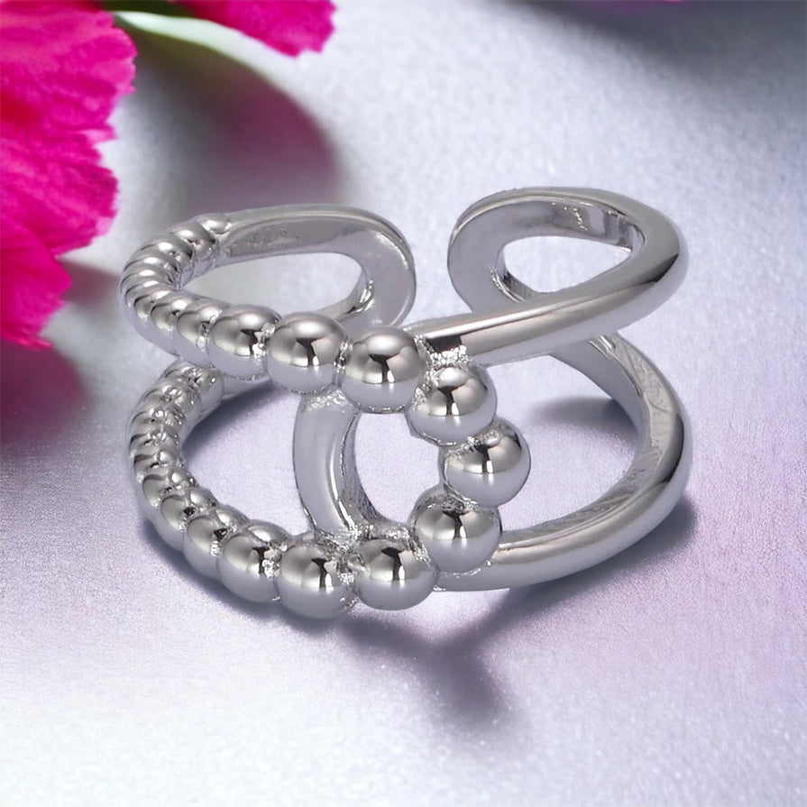 Пръстен Витория Твист двойна лента - злато или сребро